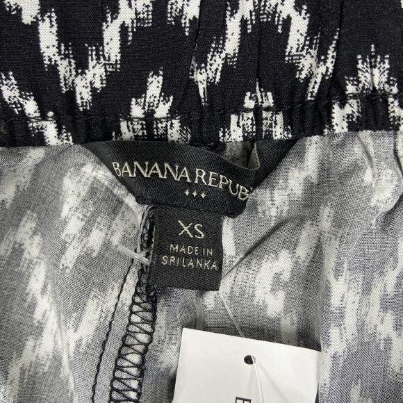 Banana Republic Diamond Print Pull-On Lightweight Pants Women's Black Size XS NW - Picture 7 of 7
